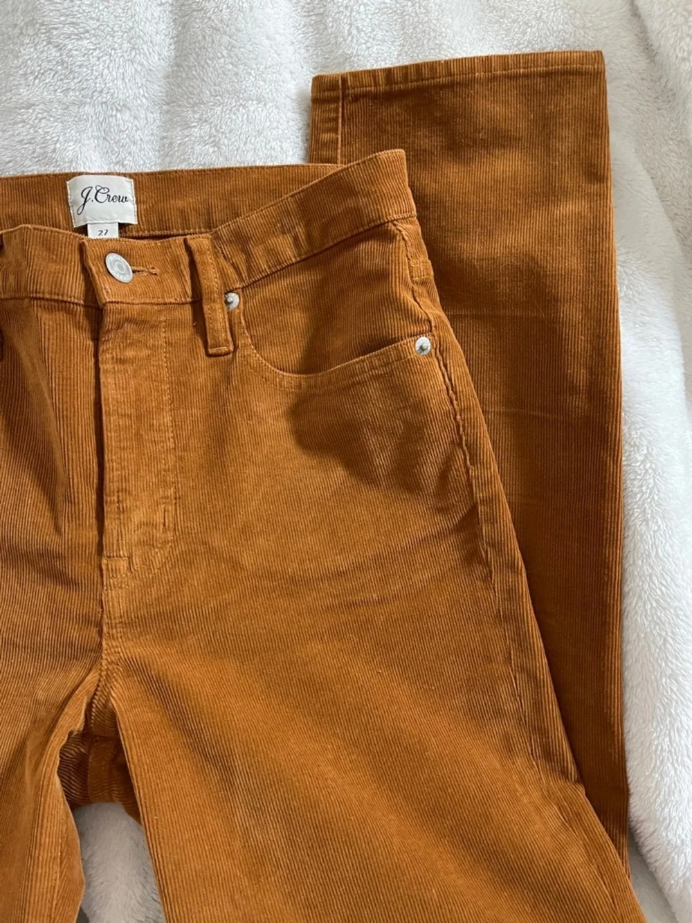 J. Crew Caramel Rust Corduroy Vintage Strait 27R/9” Rise - Picture 4 of 4